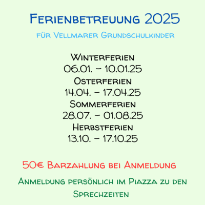 Ferienbetreuung 2025